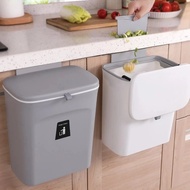 7L/9L Kitchen Wall-mounted Trash Can Household Cabinet Door Bathroom Hanging Classification Sliding Cover Creative Trash Can