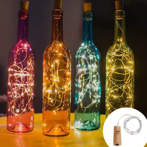 Bar LED wine bottle cork string lights holiday decoration garland wine bottle fairy lights Christmas