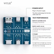 WYLIE USB-C Data Cable Detection Board USB Cable Tester For iPhone Android Type-C Short Circuit 1