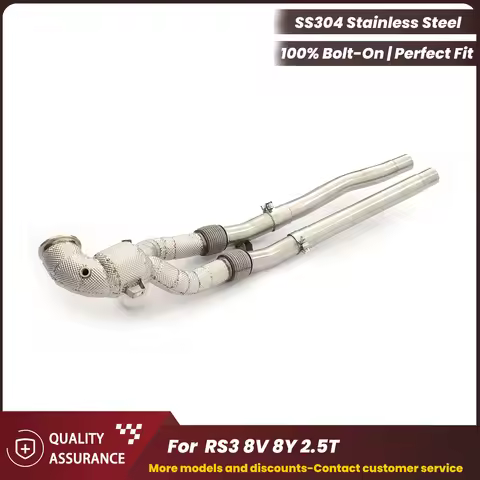High Flow Downpipe Exhaust For Audi RS3 8V 8Y 2.5T Performance Upgrade Boost Power Aggressive Sound