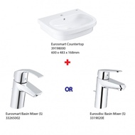 GROHE | ( Grohe Basin Bundle ) 39198000 + 33265002 or 3319020E |Chrome Basin Tap with White Counter Top/ Top Mount Basin