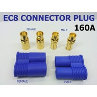 EC8 160A high current gold plated blue Connector plug socket 1 pair Female male DIY RC drone car off