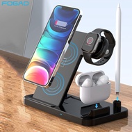 4 In 1 Wireless Charger Stand for IPhone 14 13 12 11 XS XR X Apple Watch 8 Fast Charging Dock Station For Airpods iWatch Pencil