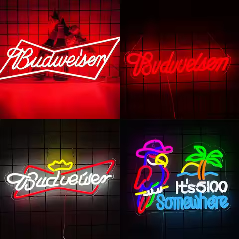 Neon Signs Beer Bar Club Bedroom Budweiser Bud Light Neon Signs for Office Hotel Pub Cafe Birthday P