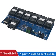 Reverse POE Switch 100M PCBA Board Fiber Optic Media Converter 1 RJ45 to 7SC Optic Connector 4A+3B