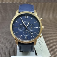 Fossil FS5454 Neutra Chronograph Navy Leather Analog Round Date Men's Watch