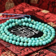 原礦天然綠松石念珠 108顆 6.5-6.7mm 綠松手鍊 礦石 玉石 高瓷度