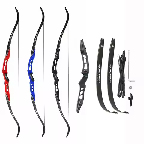 66 Inches 18-40 Lbs Recurve Bow F167 Aluminum Alloy Blue Black Handle Maple Limb for Archery Hunting