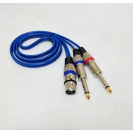 Kitani Audio Cable 50cm-5mtr Jack Canon XLR Female To 2 Akai 6.5mm Male