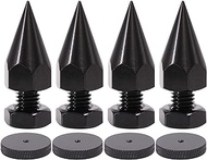 Flushbay 4 Pack Speaker Spikes Floor Protectors Adjustable Speaker Isolation Spikes M8 Black for Subwoofer CD DVD Player Audio Amplifier Turntable Recorder Chassis with Speaker Isolation Feet Pad (M8)