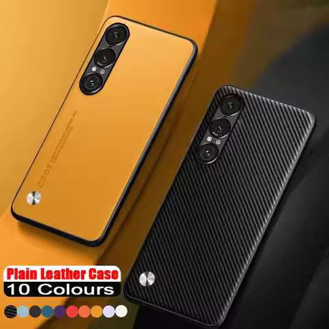 Case for Sony Xperia 1 VII Carbon Fiber PU Leather Cover for Sony Xperia 1 V 10 IV 5 V Matte Shockpr
