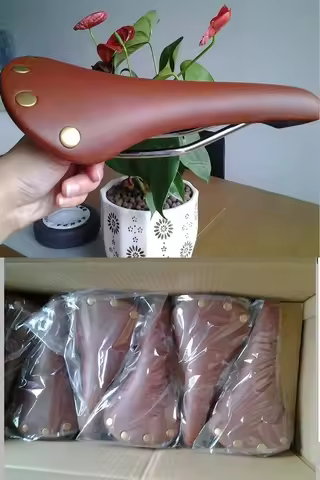 Copper Ingot Retro Saddle Brown Artificial Leather Vintage Bicycle Saddle Brown Saddle