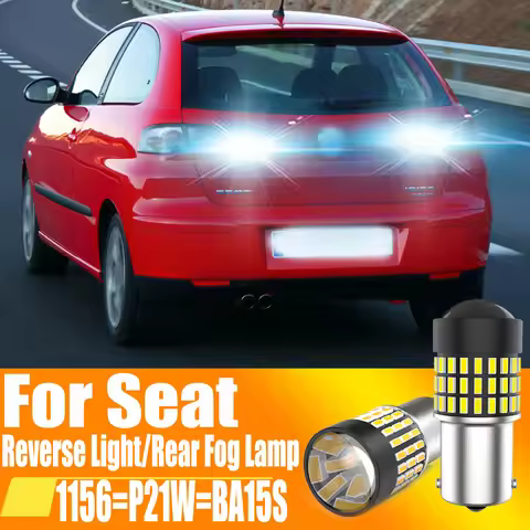 2pcs P21W LED Reverse Light Backup Lamp 1156 7506 BA15S Bulb For Seat Ibiza 6k Mk2 6l Mk3 Leon Mk1 1