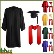 <[CDATA[3 Pieces Adult Graduation Gown & Accessories - Unisex with Fringed Academic Hat]]>
