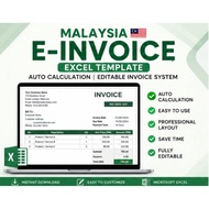 Malaysia e-Invoice Excel Template | Auto Calculation | Editable Invoice System