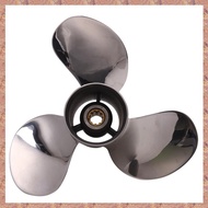 (ZAER) Boat Motor Stainless Steel Propeller 9 7/8X13-F for 20HP 25HP 30HP Outboard Engine 9 7/8 X 13