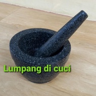 22cm Real Stone Mortar+Pestle On Mountain Stone Lathe