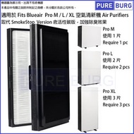 替換用SmokeStop HEPA含活性碳濾網濾芯組適用於Blueair Pro M / Pro L / Pro XL空氣清新機