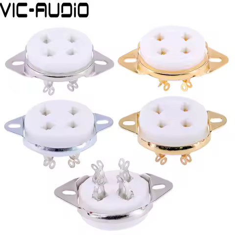 4Pin Tube Socket GZC4-2 Ceramic Vintage Valve Socket For 2A3 300B FU-811 811 101D 5Z3 Vacuum Tube Au