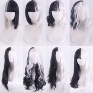 101 Dalmatians Cruella de Vil Cruella cos Wig Cruella Black White Witch Color Matching Short Curly H