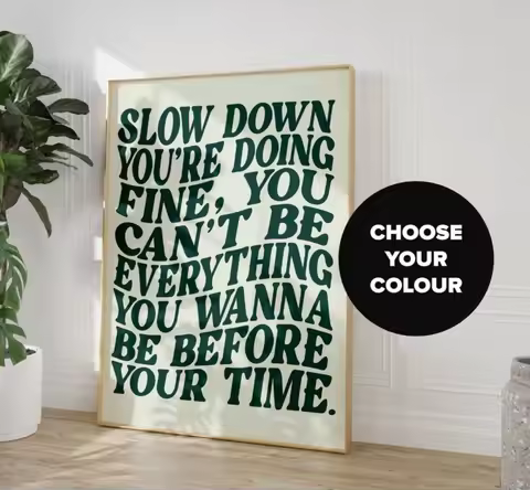 Song Lyrics Printing-Music Wall Art-Disco Pop 70s-Pop Music Letter Printing-Wall Poster Decoration F