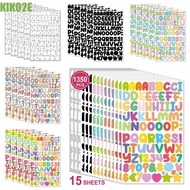 KIKO2E Cartoon Letter Sticker, 26 Letter Number 0.5 inch Cartoon Initial Alphabet Paster, Colorful V