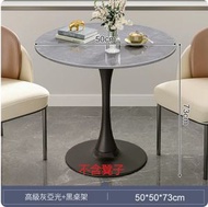 ONE - 戶外傢具 圓型茶几 小餐桌 花園休閑桌【岩板圓桌】50x50x73cm 灰啞光色