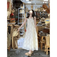 Apricot Solid Color Sleeveless Vest Dress - Summer Fashion