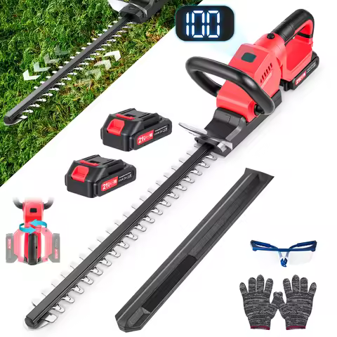 Cordless Hedge Trimmer 20 Inch 2.0Ah Battery Handheld Lightweight Electric Shear for Yard Garden Bus