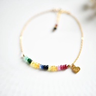 彩虹寶石手鍊 翡翠 紅寶石 藍寶石