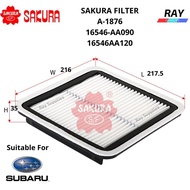 SAKURA AIR FILTER A-1876 A1876 SUBARU FORESTER(S12,S13,SH5,SJG,SHJ,SJ5),IMPREZA,LEGACY,IMPREZA WRX, 