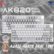 Ajazz AK820 Dual Tone 75% Mechanical Keyboard Wired White Backlight Grey Keycaps