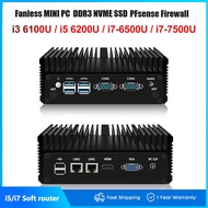 SZBOX Fanless MINI PC i3 6100U/ i5 6200U/i7-6500U/i7-7500U 8GB 256G AES NI PFsense Firewall WiFi+4G 