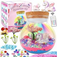Unicorn Terrarium Crafts Kit for Kids-LED Night Light Up &amp; Remote Unicorn Birthday Gifts Toys for Girls Ages 4 5 6 7 8 9 10 Year Old for Girls