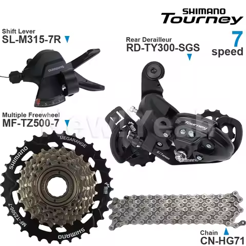 SHIMANO Tourney 7 Speed Groupset include M315 Shifter TY300 Rear Derailleur HG200 TZ500 Cassette Spr