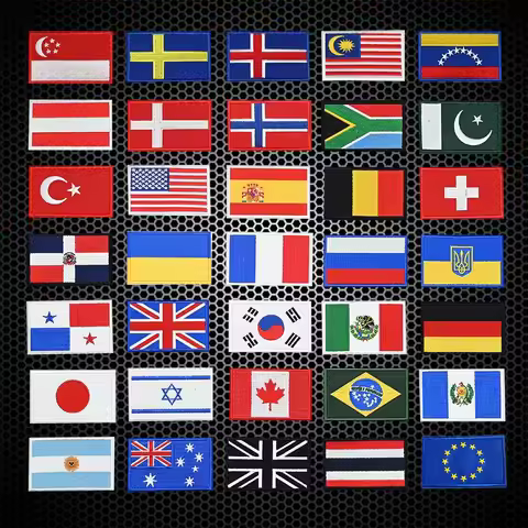 Embroidery Flag Patch US UK Canada Australia Tactical Hook and Loop Patches Backpacks For Clothing M