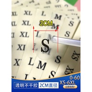 2CM Round Transparent Self-Adhesive Code Label Sticker Clothing Number Sticker English Code Sticker 
