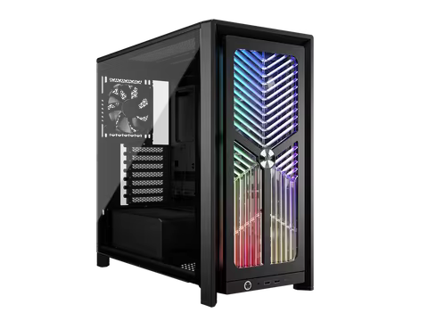 CORSAIR 4000X RS Mid-Tower PC Case, Black - Illuminated front panel RGB - 4x RS120 fans included - S