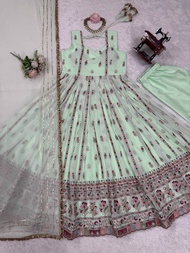 [PRE-ORDER] 2025 AUG READYMADE WOMENS ANARKALI PUNJABI SUIT WITH EMBROIDERY SEQUINS WORK SIZE M TO 2