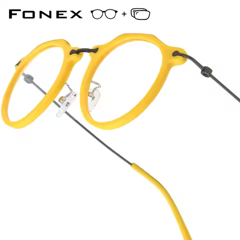 FONEX Progressive Prescription Glasses Custom Photochromic Myopia Optical Lens Eyewear Men Square Ey