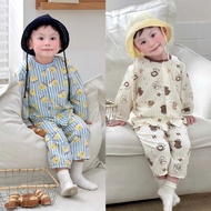 (VNTK) Soft, long-sleeved Korean pajama Set with lovely patterns for babies - HW052