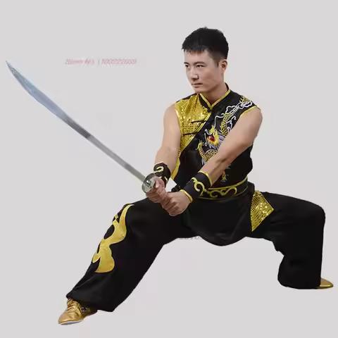 2025 traditional chinese vintage set national dragon embroidery kung fu wushu set taiji uniform mart