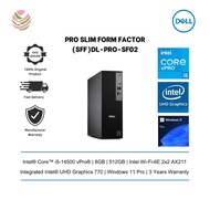 Dell Pro Slim Form Factor (SFF) Desktop PC (i5-14500 vPro, 8GB, 512GB, Intel UHD, W11P, 3yrs) DL-PRO