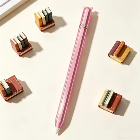 Cute Cartoon Transparent Pen Case For Apple Pencil 2 Pencil Pro Stylus Case Solid Color Protective S