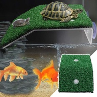 Lawn Turtle Basking Platform Turtle Resting Basking Platform Simulation Grass Turtle Ramp for Turtle
