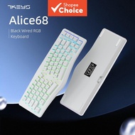 Alice68 Ergonomic Wired Gaming Keyboard Mini Portable Compatible With Laptop