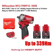 MILWAUKEE M12 FIWF12 -302C (FULL SET) M12 Fuel 1/2" Stubby Impact Wrench