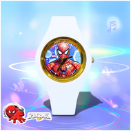 Jam Tangan Anak Anak Strap Rubber Polos Dengan Desain Tampilan Karakter Spiderman