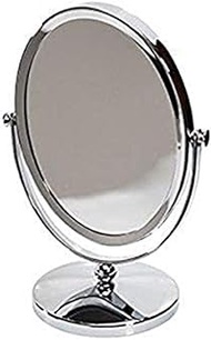 Harry D Koenig Double Sided Oval Vanity Stand Mirror Chrome 8.5x7.5 Inches 5x Magnified