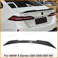 Car Rear Trunk Spoiler Wings Real Carbon Fiber for BMW 5 Series G60 G68 G90 M5 Racing Rear Spoiler B